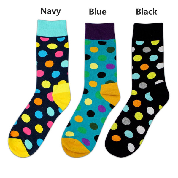 New Styles Happy Socks Men's Colorful Combed Cotton Socks Blue Navy Black Men Casual Sock Sports Socks Wedding Gift 20Pairs