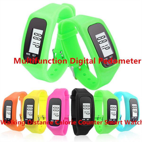 Fashion Design Multifunction Digital Pedometer Silicone Fitness Run Step Walking Distance Calorie Counter Smart Watch Bracelet Pedometers