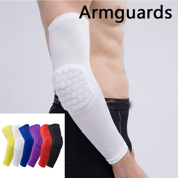 Honeycomb elbow pads extended anti-collision high elastic arm guard professional football basketball sports gear