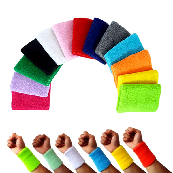 Wholesale-1 Pair Men&Women Wrist Support Gym Protector Wristbands 100% Cotton Weightlifting Wrist Support Wrist Brace Tennis Sweatbands