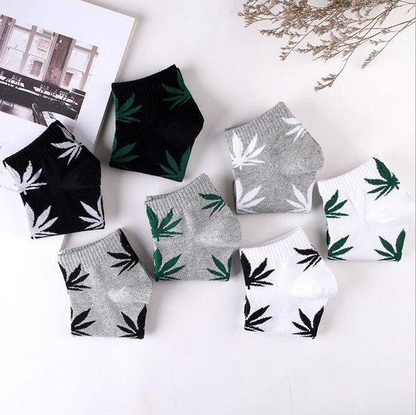 Plant leaves socks hemp leaf socks Unisex maple leaf sock cotton Plant mable leaf socks Skate sock in stock