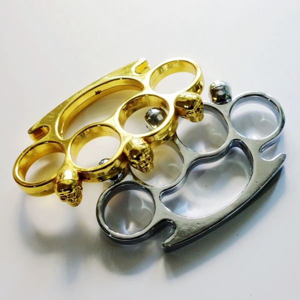 2pcs KNUCKLE DUSTER Gold plating silver self defense tool brass knuckle clutch