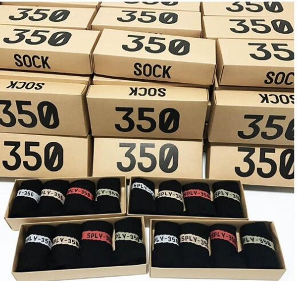 2017 Newest Arrival 350 V2 Socks The Same Paragraph One Box 4 Pairs 4 Color SPLY - 350 Men Women Socks Free Size 350 Sports Socks