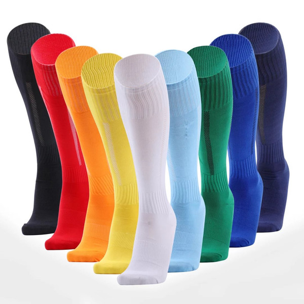 soccer socks adult sport socks men's Knee High cotton soccer stocking thai quality Thicken Towel Bottom long hose