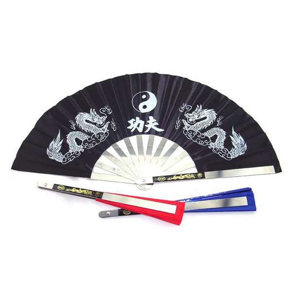 Duty Steel Dragon Tai Chi Martial Arts Kung Fu Fan Dance Pratice Folding Wushu Fan