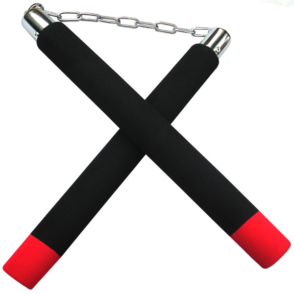 Free shipping Bearing head Safety Sponge Nunchakus Toys Foam Nunchaku Adults Children Performing stick Sponge light sticks