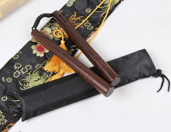 28CM Chinese kung fu products ebony nunchaku actual combat nunchaku solid wood rope two nunchaku