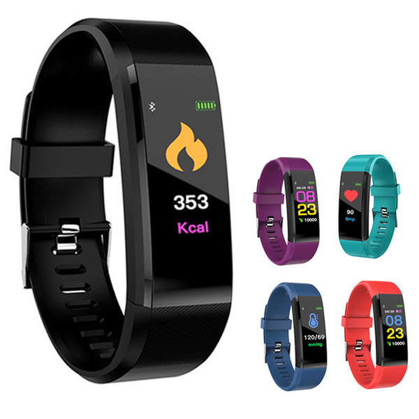 ID115 Plus Smart Bracelet Fitness Tracker Band Heart Rate Blood Pressure Monitor Smart Wristband For apple Color for iPhone Android