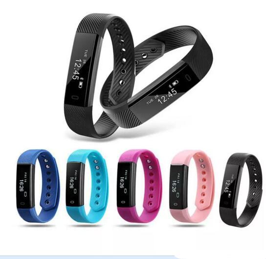 ID115 Smart Bracelet Fitness tracker Pedometer Activity Monitor Message reminder Alarm Clock Vibration Wristband For IOS Android phone