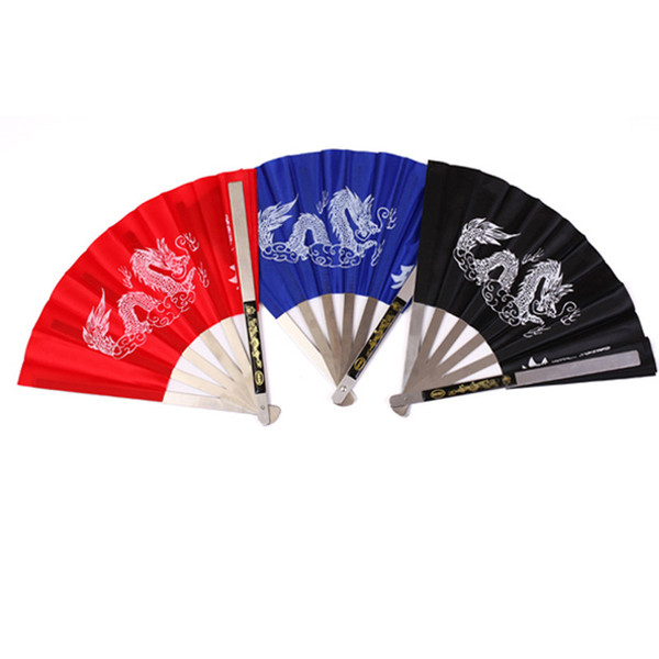 Stainless steel Tai Chi Fan Kung Fu Fitness Wushu fan decorate Technology taiji Fans