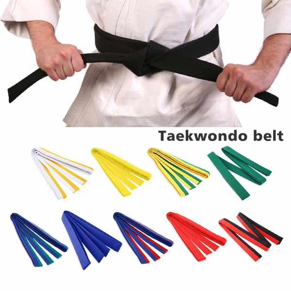 Adult Children Professional Taekwondo Belt Karate Judo Double Wrap Martial Arts Stripe Sports Belt (9 Colors Optional)