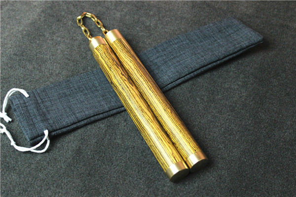 High Quality Dalbergia Solid Wood two-in-one Nunchaku Sandalwood Wooden two-section stick exerciseequipment Wholesale Free Shipping