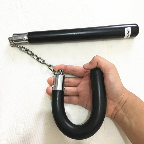 Authentic rubber nunchuck two section stick nunchucks combat training bearing design version send tutorial good chains and solid rubber Toys