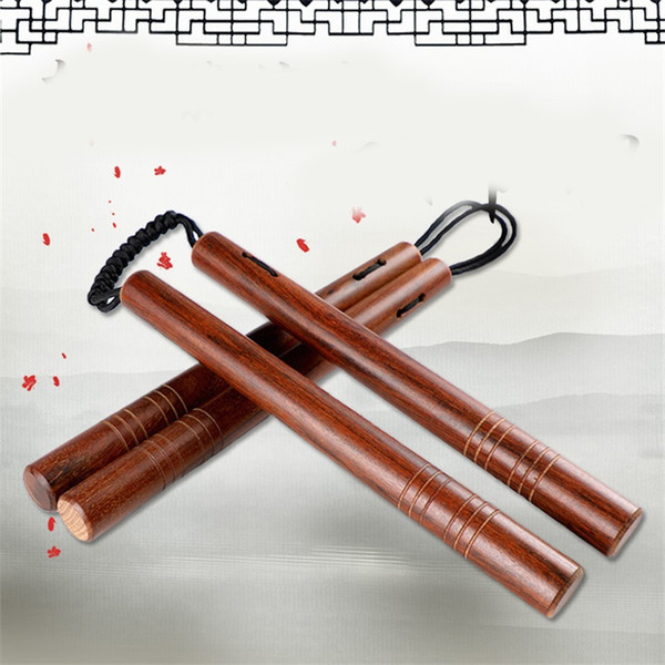 Eco Friendly Hard Natural Wooden Nunchakus With Rope Sturdy Smooth Surface Style Nunchaku For Adults Performance Show Tools New 26cb ZZ