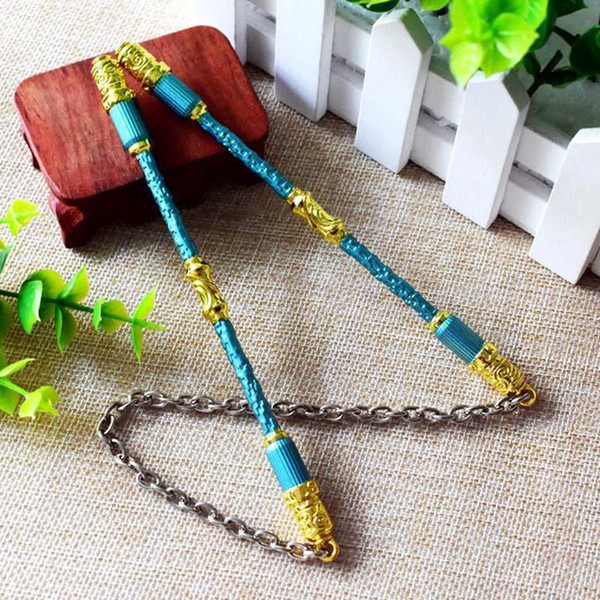 53cm Nunchakus Mini Children Golden Stainless Steel Nunchakus Toy Pendant Stick Performances Kung Fu Bruce Lee Nunchakus