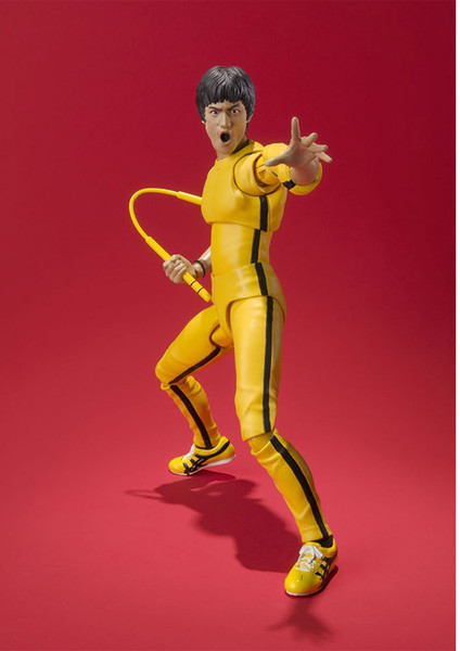 SHF Bruce Lee Bruce Death Game 75th Anniversary Yellow Clothes Moveable PVC Action Figure Model Toys