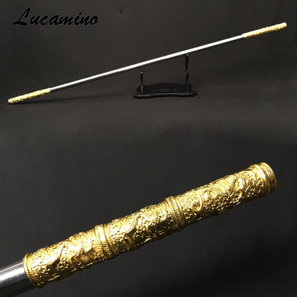 Stainless steel Monkey King Staff Carving dragon golden Cudgel Sun WuKong sticks in Journey to the West performance practice