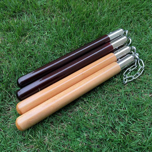 Wooden Nunchakus Steel Chain Stainless Steel Nunchakus Actual Combat Show Martial Arts Supplies Performance Props All-Steel Two Sticks