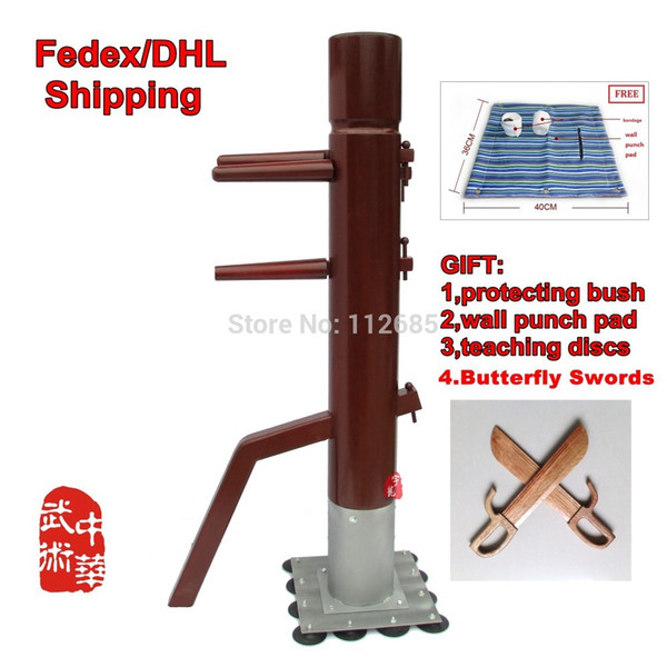 [FEDEX/DHL] Suction cup column Wing Chun wooden dummy,Kung Fu Mook Yun Jong,Customized for height and color, retail/wholesale