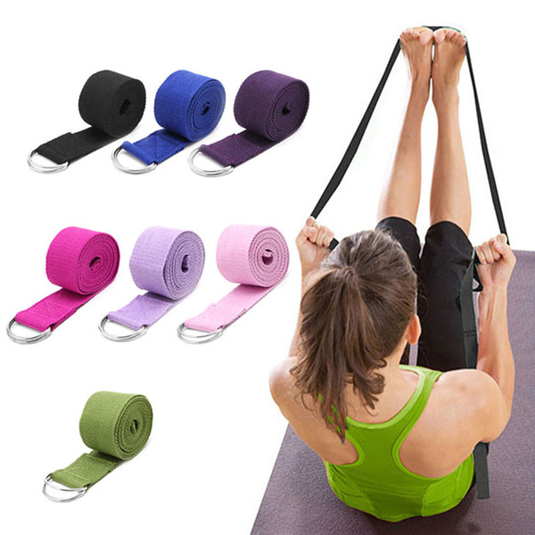 Yoga Stretch Strap Multi-Colors D-Ring Belt Fitness Exercise Gym Rope Figure Waist Leg Resistance Fitness Bands Yoga Belt