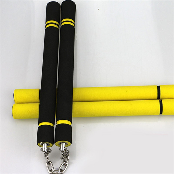 Sponge PVC Handle Nunchucks With Stainless Steel Chain Martial Arts Foam Nunchaku Practice Performance Kung Fu Toys 6 7xs ZZ