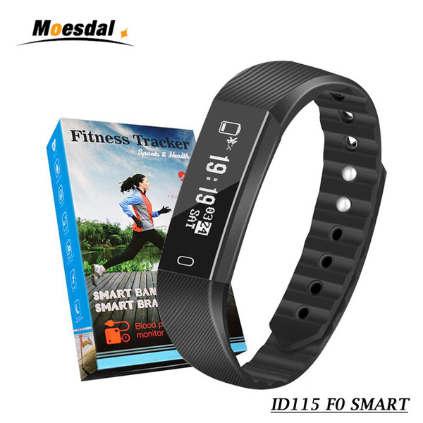 in stock Smart Bracelets ID115 F0 Fitness Tracker Step Counter Activity Monitor Band Alarm Clock Vibration Wristband for iOS iphone phone