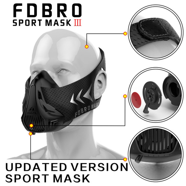 FDBRO Sports Masks Style High Altitude Mask Running Sport Mask 2.0 With Box Men Women Phantom For Fitness Training Sport Free Shipping