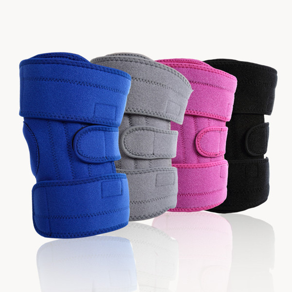 2 PC Knee Brace with metal plate support Professional Sports Safety Knee Support Knee Pad Guard Protector Strap