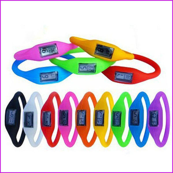 Kid Gifts Candy Color Anion pedometers Silicone Fitness Tracker Wristband Rubber Bracelet pedometer Portable For Outdoor Fitness Equipment