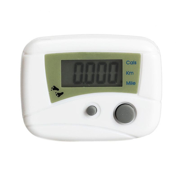 Hot Sale Waterproof Digital Backlight Clock Stopwatch LCD Run Step Pedometer Walking Distance Calorie Counter Passometer White