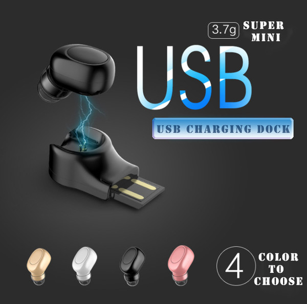 Wholesale 4 Color Fitness running mini wireless bluetooth headset X11 car bluetooth USB magnetic suction charging compact and delicate