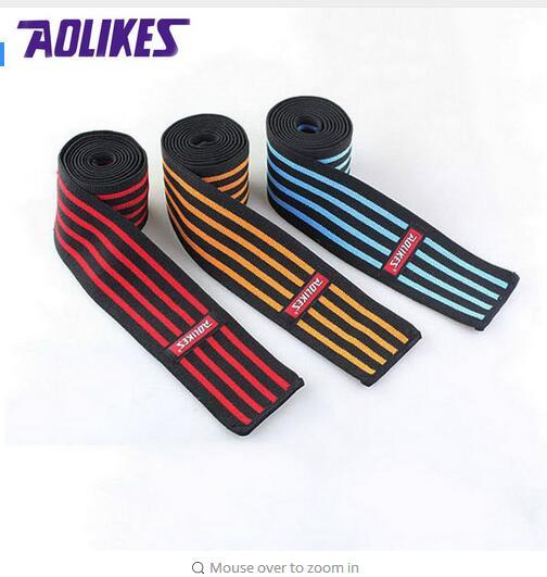 AOLIKES 1 Pcs/lot 180*7.5 CM Weight Lifting Elastic Knee Bandages Leg Compression Calf Support Wraps Sports Squats Training