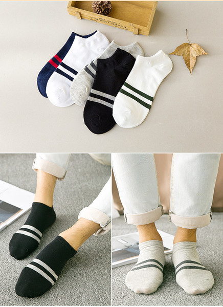 2017 cheapest sports socks Male sports short tube ship stockings Selling cheap solid color cotton leisure male stocking