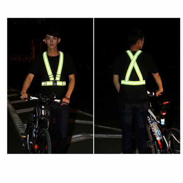 Adult Safety Security High Visibility Reflective Vest Gear Stripes Jacket for Hiking Cycling Riding Outdoor Sports at Night