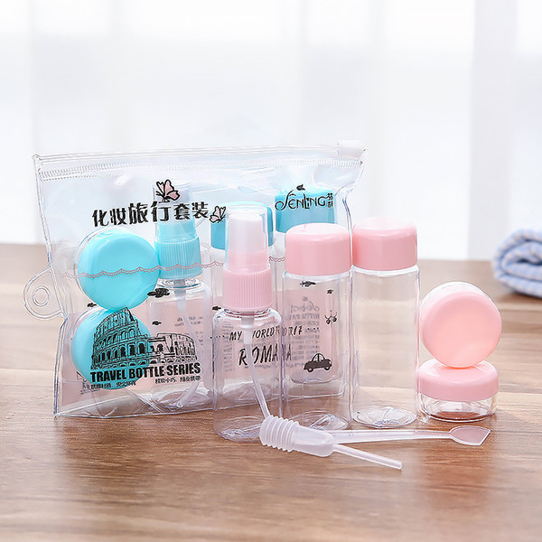 7pcs/Set Travel Mini Makeup Cosmetic Face Cream Pot Bottles Plastic Transparent Empty Eyeshadow Make Up Container Bottle