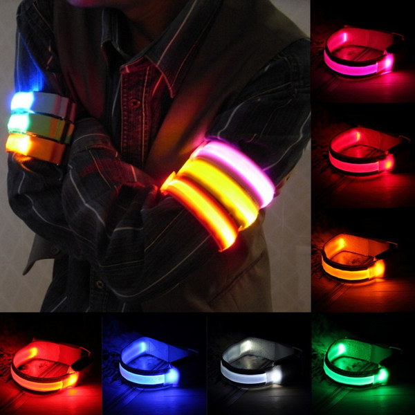 LED glow reflective armband LED Arm bands Lighting Armbands Leg Safety Bands for Cycling/Skating/Party/Shooting 7 Colors