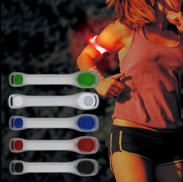 Running Sports Arm Band LED Luminous Bracelet Night Run Lights Safe Cycling Equipment Leggings Reflective Wristbands KKA3118