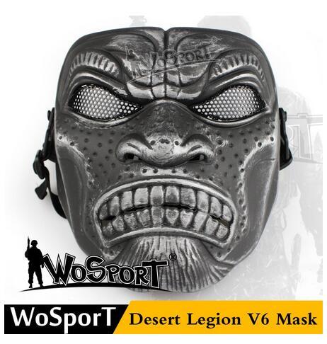 popular WoSporT Desert Legion V6 Mask Outdoor CS Game Military Training Paintball Protective Steel Net Training Mask ,Cheap Camouflage Color