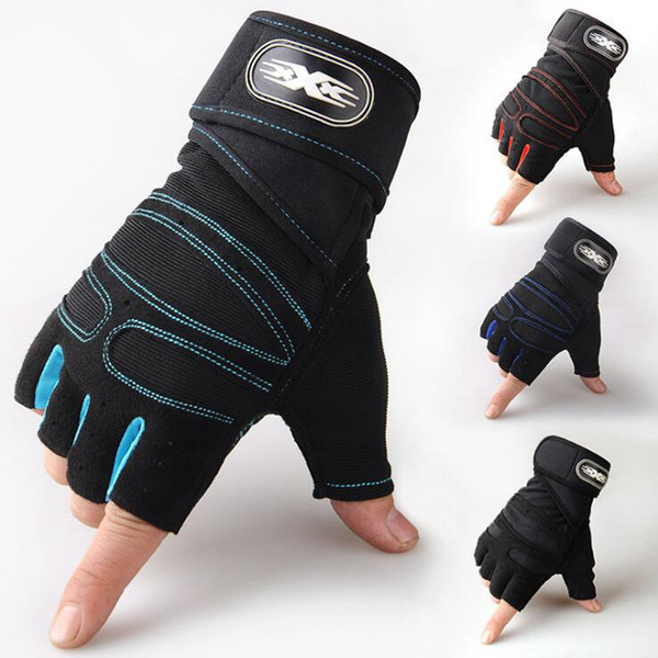 Men Gym Fitness Gloves Sports Exercise Wrist Support Weight Lifting Gloves Body Building Training Crossfit Half Finger Gloves