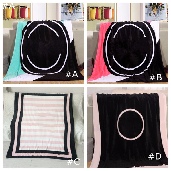 Pink Black Colors Blanket 130*150cm Soft Coral Velvet BeachTowel Blankets Air Conditioning Rugs Comfortable Carpet 4 colors