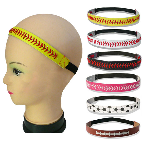 Softball Headbands Leather Yellow Softball Baseball Hair Bands Headband Yoga Elastic Football Working Out Gym Headbands