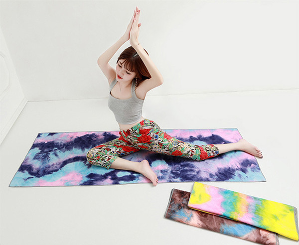 Colorful Printed Skidless Microfiber Yoga Mat Towel Silicon Brand New Non Slip Yoga Sport Fitness Exercise Pilates Blankets 183*63cm