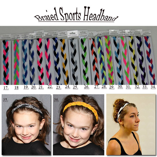 MINI Braided Headband Non Slip Style Sweaty Sports Thick Hair Head