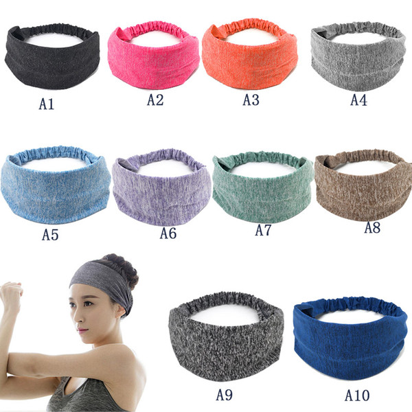 Retail 10 Colors Sports Yoga Hair Bands Quick Drying Elastic Headbands Hair Accessories Head Wear Free Shipping