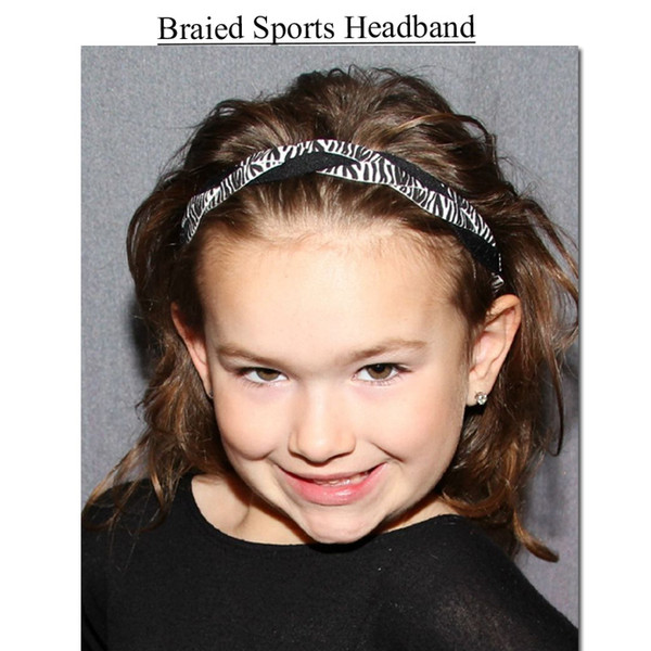 Zebra Braided Headband Hair No Slip Sports Non yoga headband