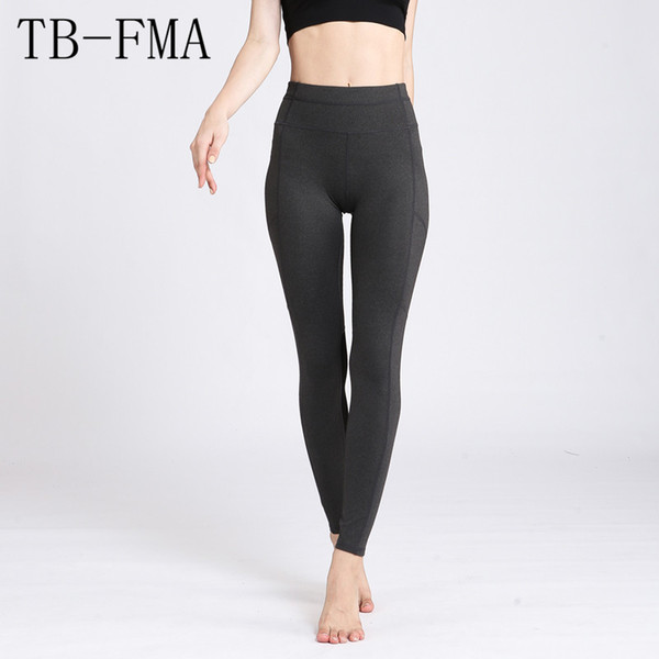 Women Yoga pants Top Quality High Elastic Waist Solid Thick Material Exercise Stretch Fabric Sports Skinny leggings Yoga Pants