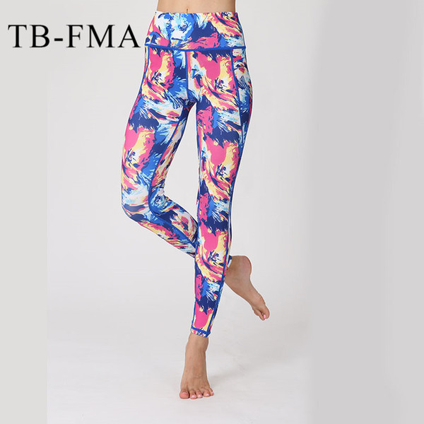 Quick Dry Floral Printed Yoga Pants Women High Waist Stretchy Dry Fit Sports Leggings Push Hips Compression Sportswear Trousers