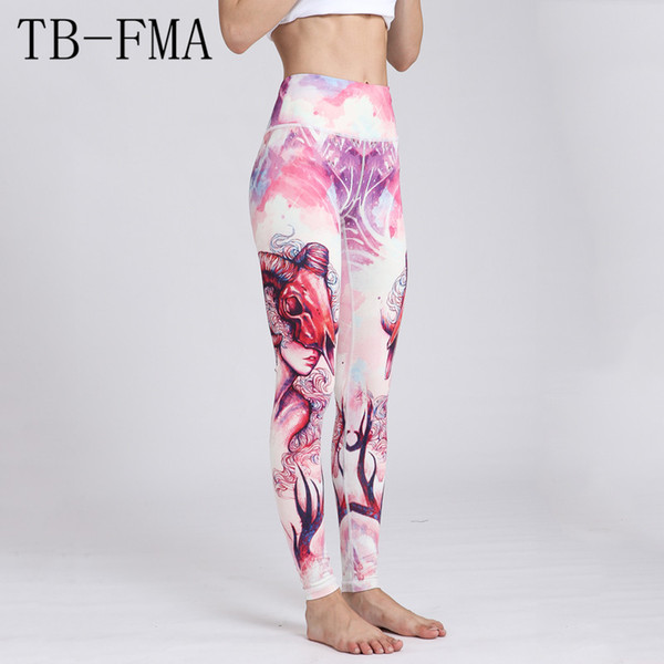 Printed Yoga Pants Women High Waist Stretch Fabric Sports Skinny leggings Gym Workout Fitness Running Tights Sportwear Female