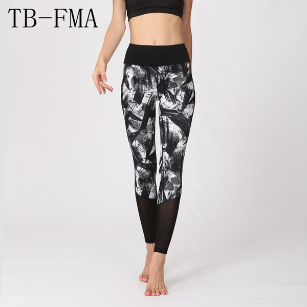 Print pants women sportswear Compression Yoga Pants Wide Waistband Quick Dry Workout Yoga Leggings Fitness Yoga Pants