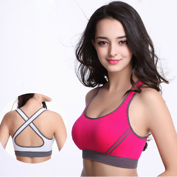 Multicolors ! Wholesale Women Padded Top Athletic Vest Gym Fitness Sports Bra Tops Stretch Cotton Seamless popular Yoga Outfits